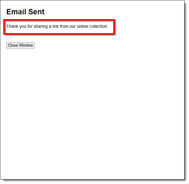 Email Confirmation Message after Email A Friend Message is sent