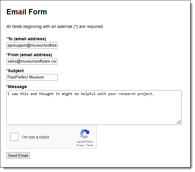 Email a Friend Form