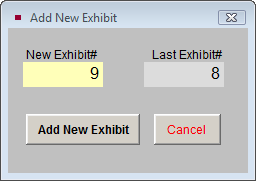 Add new exhibit subscreen.