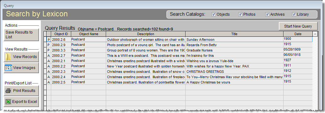 Lexicon Search results screen.
