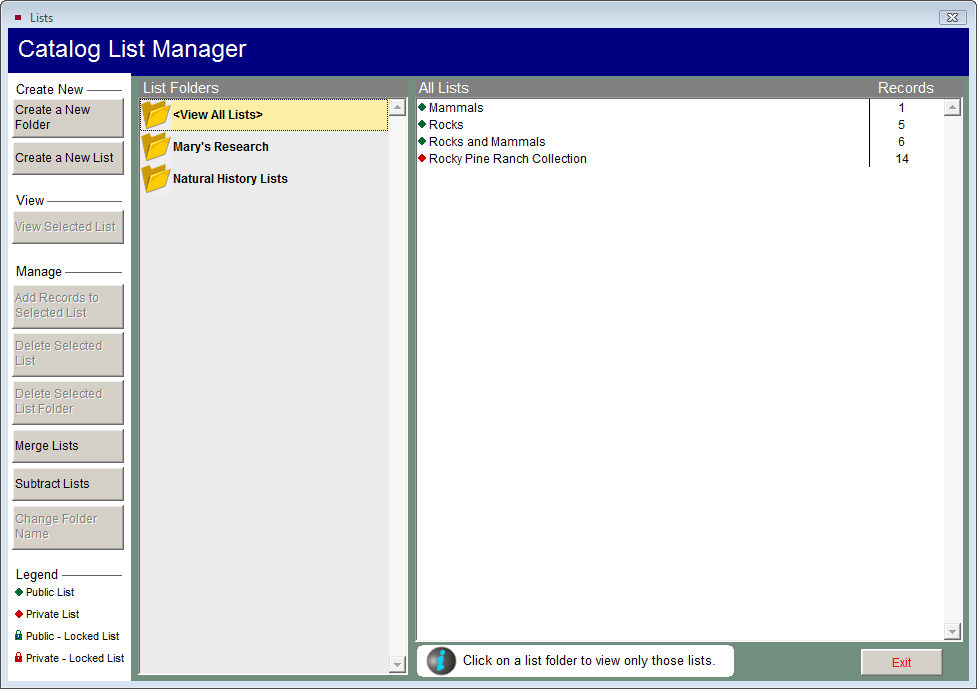 Creating Folders & Lists