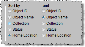 screen showing select primary and secondary sort order