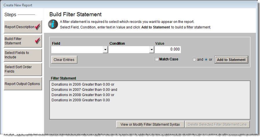 Sample of complex and or filter statement without parentheses.