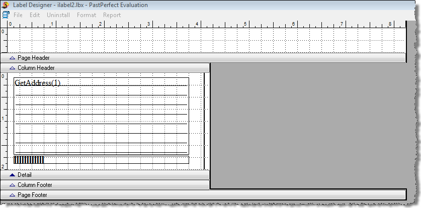 image of the New Label selection screen