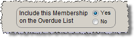 detail image of the Include on Overdue List section of the Contacts screen
