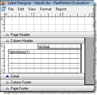 detail image of the Label Designer screen with the font of the label changed