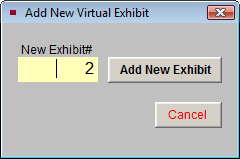 Screen shot of Add New Virtual Exhibit screen