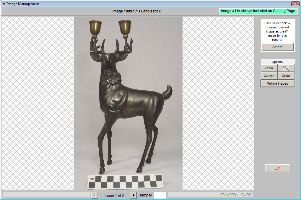 screen shot of the Image Management screen