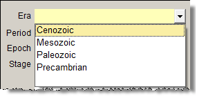 Screen of the Era combo box drop-down menu.