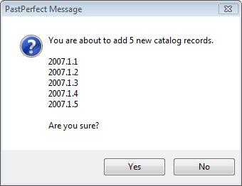screenshot of message screen showing the obeject id numbers that were created.