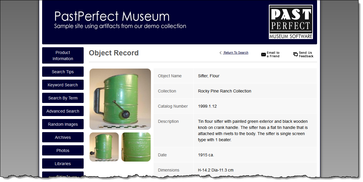 Example of site with a gray background